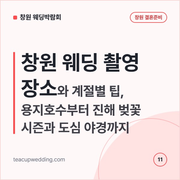 창원 웨딩 촬영 장소와 계절별 팁, 용지호수부터 진해 벚꽃 시즌과 도심 야경까지